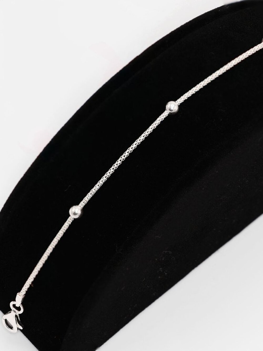 925 Sterling Silver Fancy Ball Beaded Bracelet